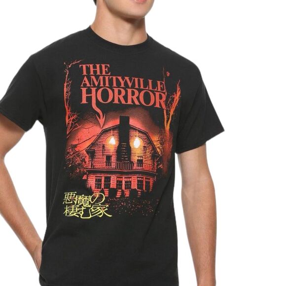 Amityville Horror T-Shirt Men’s S Japanese Movie Poster Haunted Goth Halloween - Picture 1 of 8